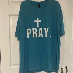 Gildan Blue Short Sleeve Tee with White Print